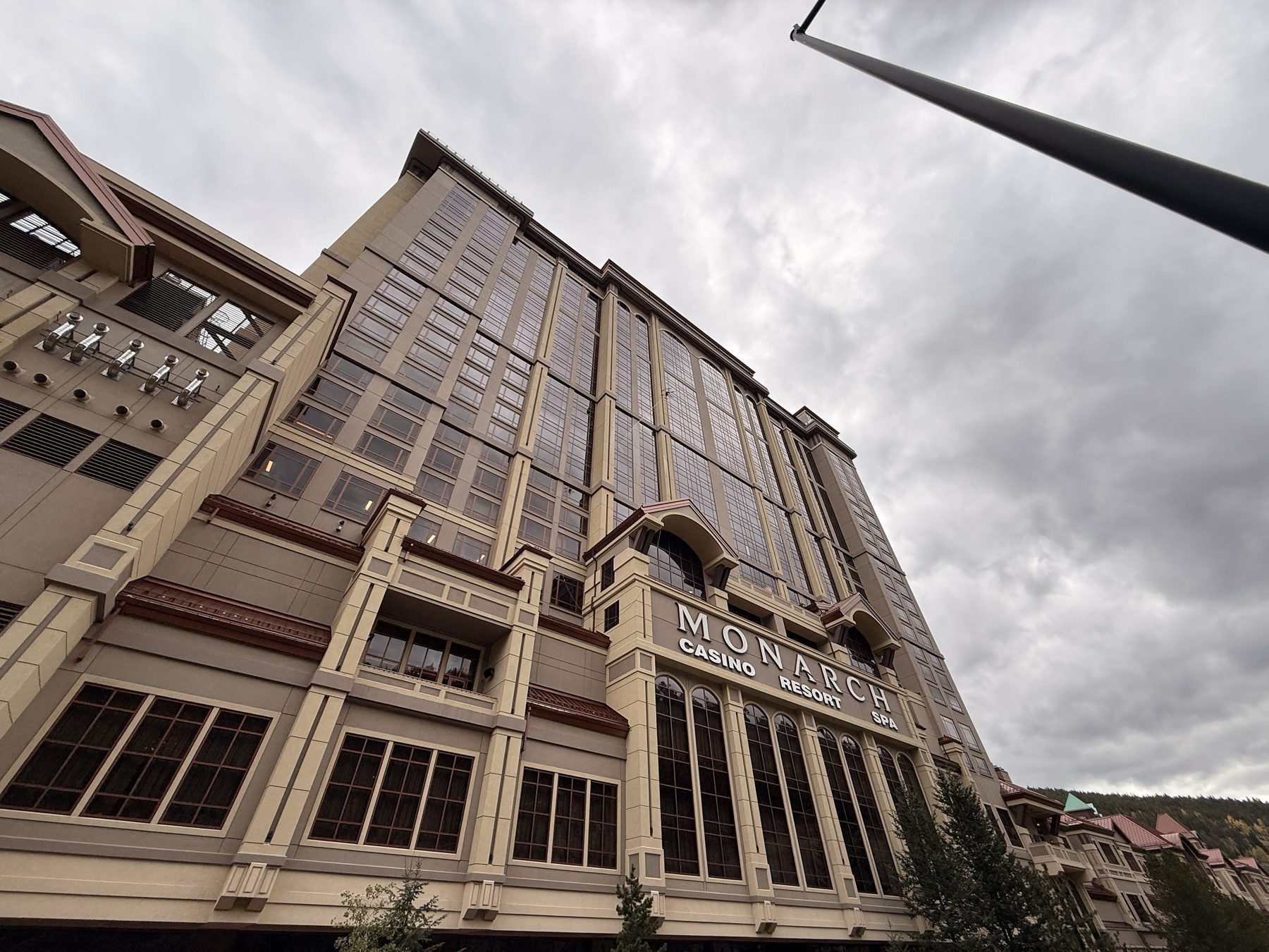 Monarch Casino Resort Spa hotel tower, the 23-story building in the Sherpa HighLine demonstration
